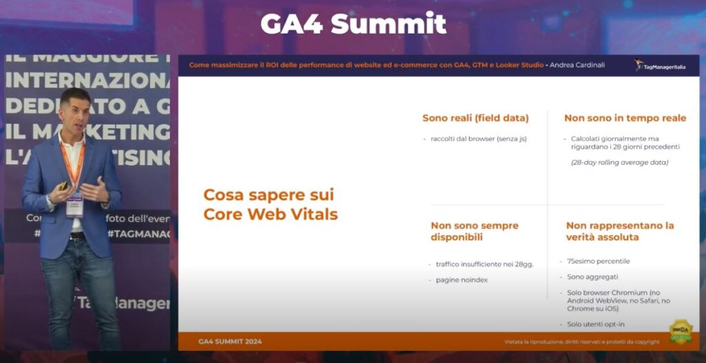 Speech Come massimizzare il ROI delle performance di website ed e-commerce con GA4, Google Tag Manager e Looker Studio - Andrea Cardinali