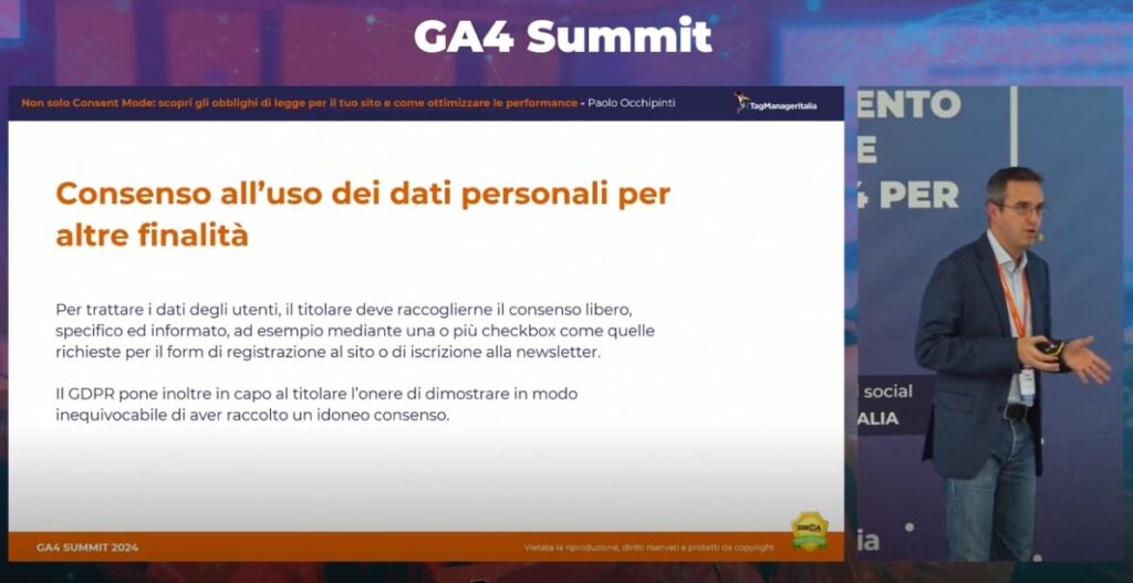 Speech Non solo Consent Mode scopri gli obblighi di legge per il tuo sito e come ottimizzarne le performance - Paolo Occhipinti